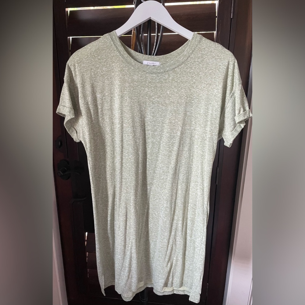 Z-Supply Triblend T-Shirt Dress in Light Green